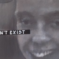 I don't exist, olio su tavola, 2015, cm 10x15