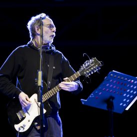 TURIN, ITALY - MARCH 17:  Arto Lindsay performs live during his show called 'Understatements Arto Lindsay ft. Ikue Mori & Stefan Brunner @OGR' on March 17, 2018 in Turin, Italy.  (Photo by Giorgio Perottino/Getty Images for OGR)