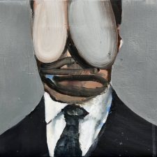 Daniele Galliano, 2022 un uomo nuovo, oil on canvas, cm 24x30