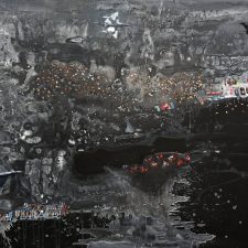 Daniele Galliano, Andrà tutto bene, 2022, oil on canvas, cm 150x200
