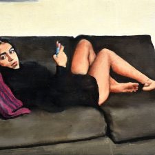 Daniele Galliano, I'm Eva Kant, oil on canvas, 2021, cm 24x30